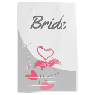 Flamingo Liebe Große Mondbraut mittel Mittlere Geschenktüte