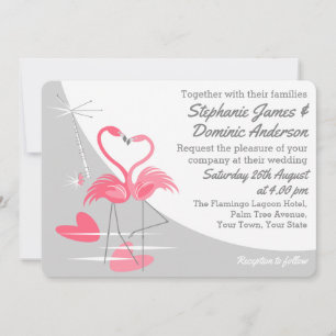 Flamingo Liebe Grosse Mondlandschaft Hochzeit Einladung