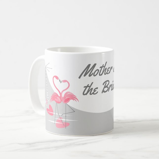 Flamingo Liebe Große Mondmutter der Bride-Tasse Kaffeetasse (Vorderseite Links)