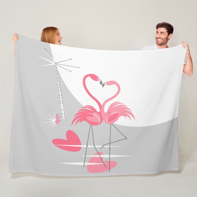 Flamingo Liebe Große Moon Fleece groß horizontal (Beispiel)