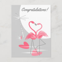 Flamingo Liebe Grosser Mond Herzlichen Glückwunsch