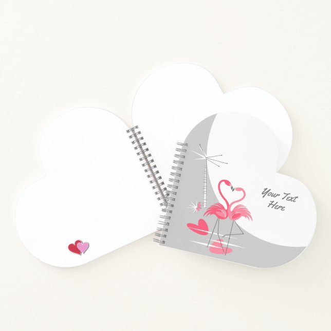 Flamingo Liebe Großer Mondtext Notizbuch Herz (Innenseite)
