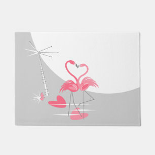 Flamingo Liebe Grosses Mondfeuer Fußmatte