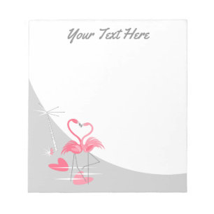 Flamingo-Liebe Großmoon-Text-Notizblock Notizblock