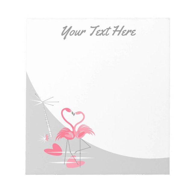 Flamingo-Liebe Großmoon-Text-Notizblock Notizblock (Vorderseite)