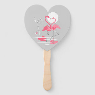 Flamingo Liebe Hand Fan Herz Fächer