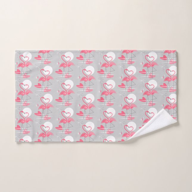 Flamingo Liebe Handtuch gekocht (Handtuch)