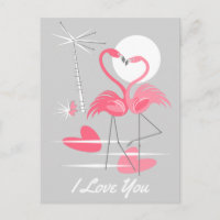 Flamingo Liebe I Liebe Sie Postkartenlandschaft