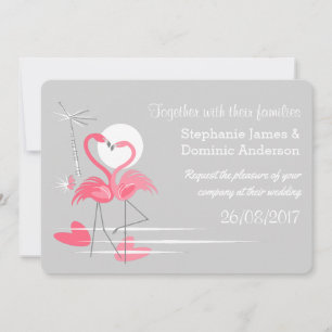 Flamingo-Liebe-Landschaft Einladung