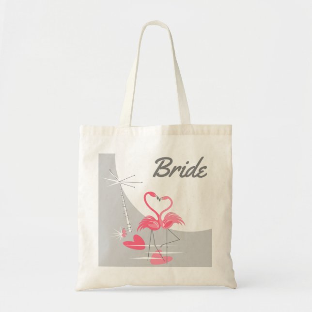 Flamingo Liebe Large Moon Bridge Budget Tasche (Vorne)