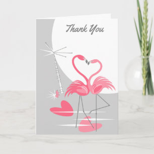Flamingo Liebe Large Moon Danke, dass Sie Text Dankeskarte