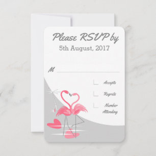 Flamingo Liebe Large Moon Hochzeit RSVP Einladung