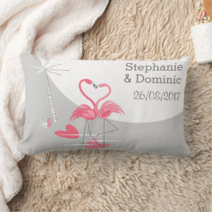 Flamingo Liebe Large Moon Names Date lumbar Kissen