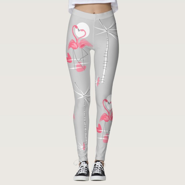 Flamingo Liebe Leggings (Vorderseite)