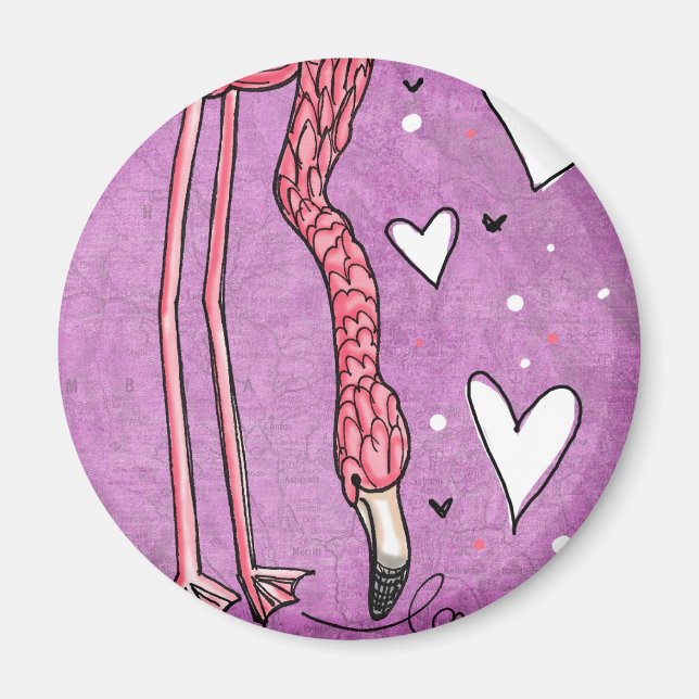 Flamingo Liebe Magnet (Vorne)
