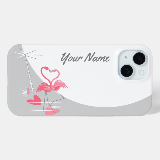Flamingo Liebe Moon Name iPhone Gehäuse horizontal Case-Mate iPhone Hülle (Rückseite (Horizontal))