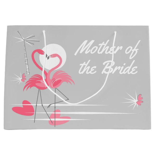 Flamingo Liebe Mutter der Bride groß Große Geschenktüte (Vorderseite)