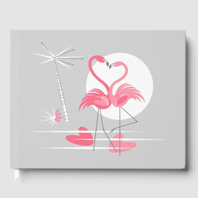 Flamingo Liebe Name Daten zurück Gästebuch (Vorderseite)