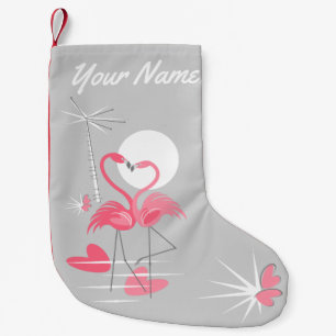 Flamingo Liebe Name Strumpf einseitig Kleiner Weihnachtsstrumpf