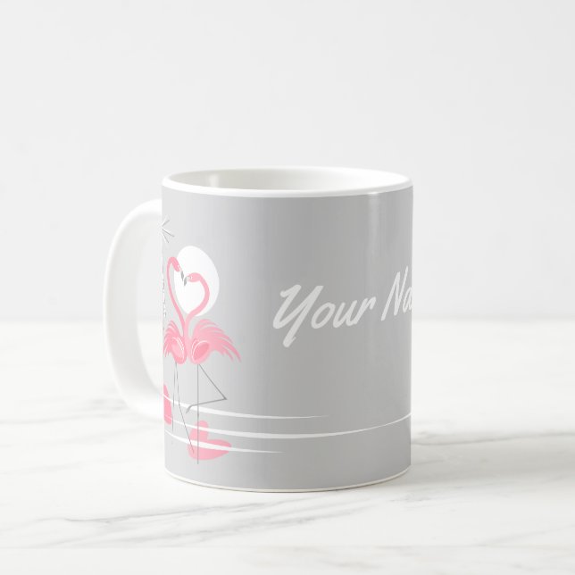 Flamingo Liebe Name Tasse (Vorderseite Links)