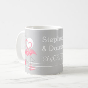 Flamingo-Liebe-Namen Datum Tasse