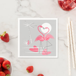 Flamingo Liebe Papierservietten