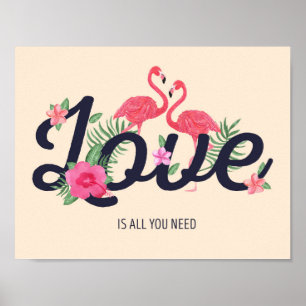 Flamingo-Liebe-Plakat Poster