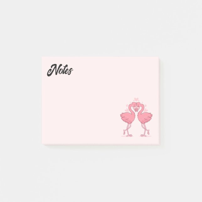 Flamingo-Liebe Post-it-Hinweise Post-it Klebezettel (Vorderseite)