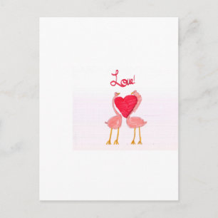 Flamingo-Liebe Postkarte