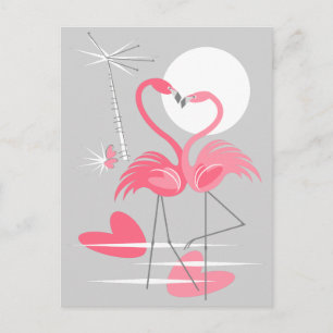 Flamingo Liebe Postkarte