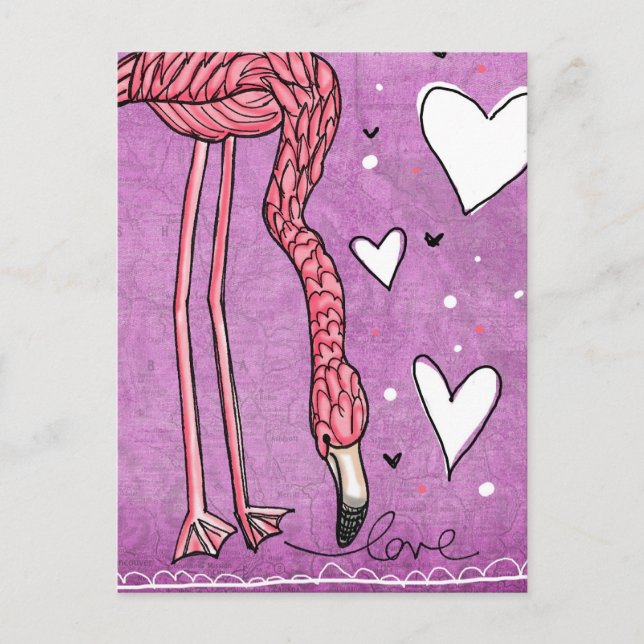 Flamingo Liebe Postkarte (Vorderseite)