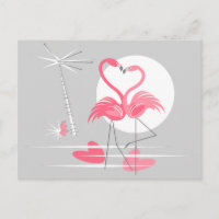 Flamingo Liebe Postkartenlandschaft