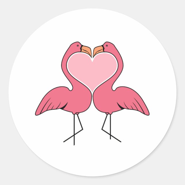 Flamingo-Liebe Runder Aufkleber (Vorderseite)