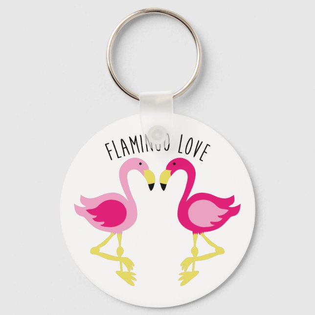 Flamingo-Liebe Schlüsselanhänger (Vorderseite)