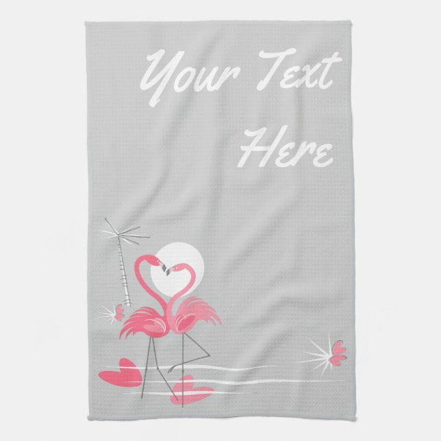 Flamingo Liebe Seitliche Texturküche Handtuch vert (Vertikal)