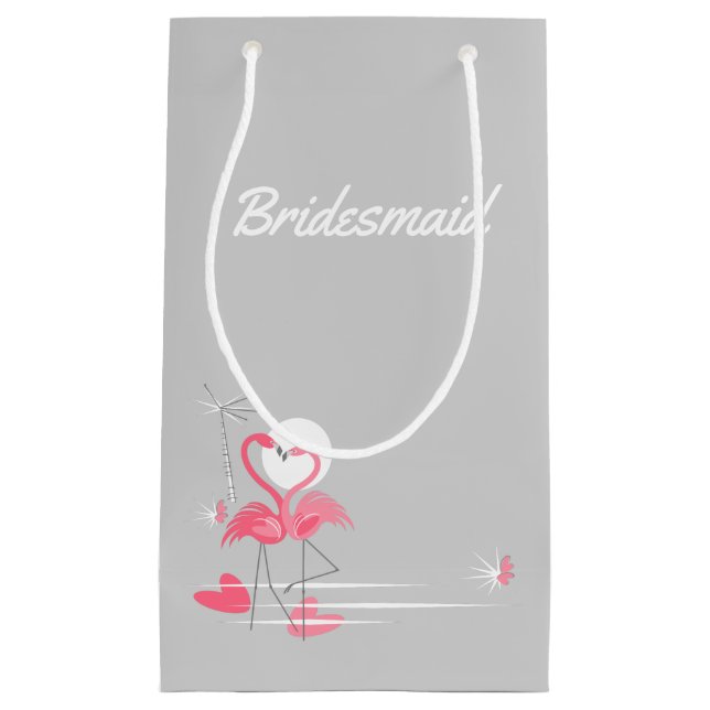 Flamingo Liebe Side Bridesmaid klein Kleine Geschenktüte (Vorderseite)