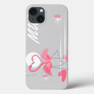 Flamingo Liebe Side Monogram IPad Mini horizontal iPhone 13 Hülle