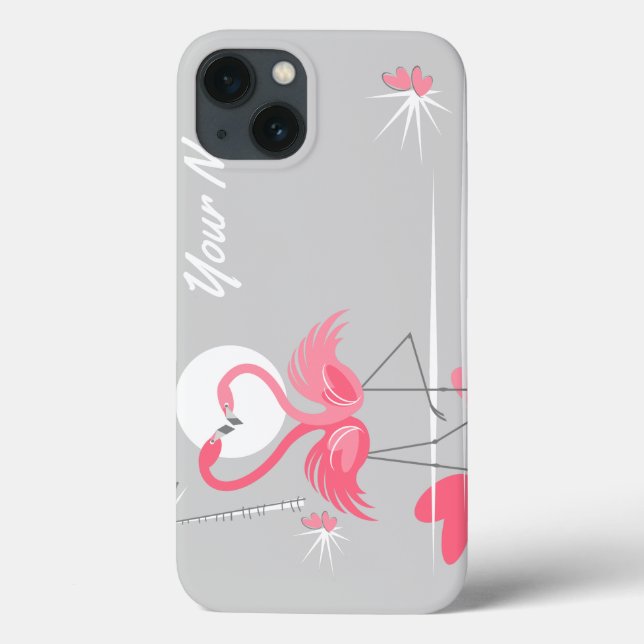 Flamingo Liebe Side Name IPad Gehäuse horizontal Case-Mate iPhone Hülle (Rückseite)