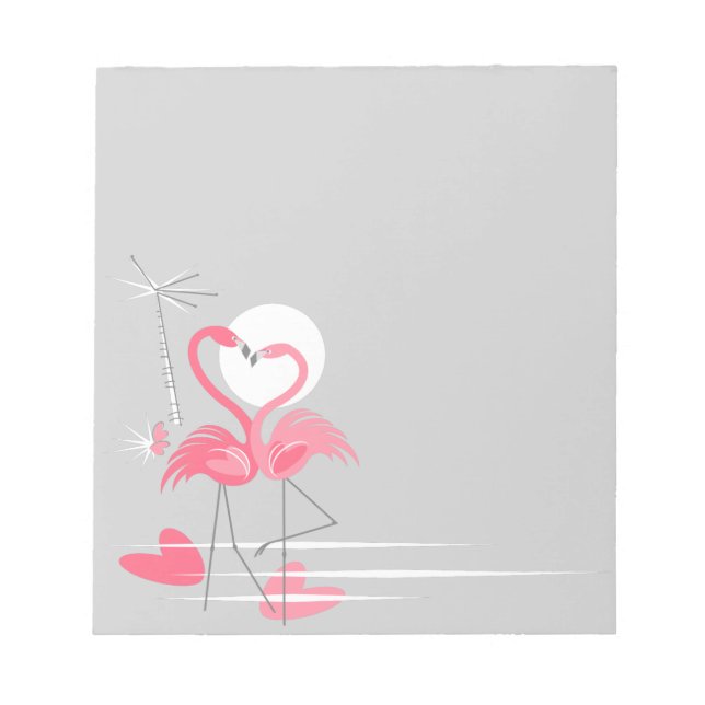 Flamingo Liebe Side Notizblock (Vorderseite)