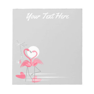 Flamingo Liebe Side Text Notizblock