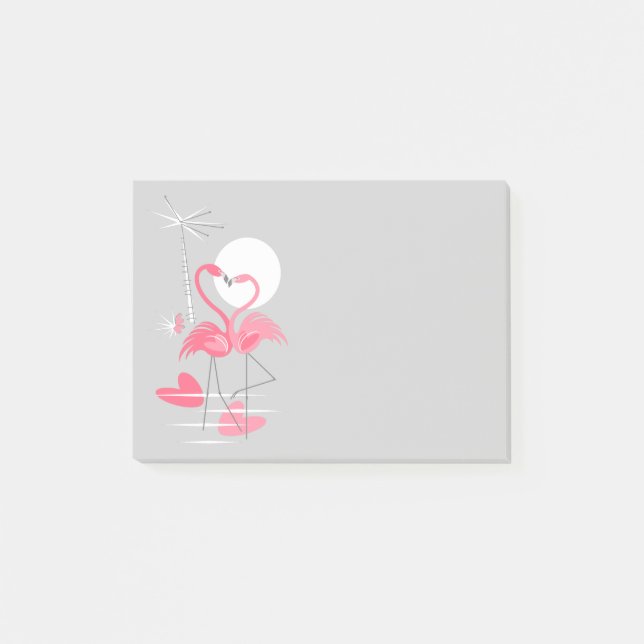 Flamingo Liebe Slim Post-it-Notizen Post-it Klebezettel (Vorderseite)