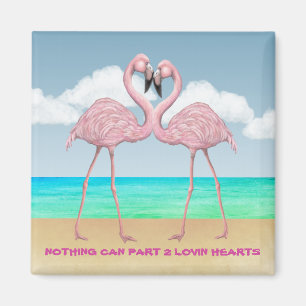 Flamingo Liebe Square Magnet