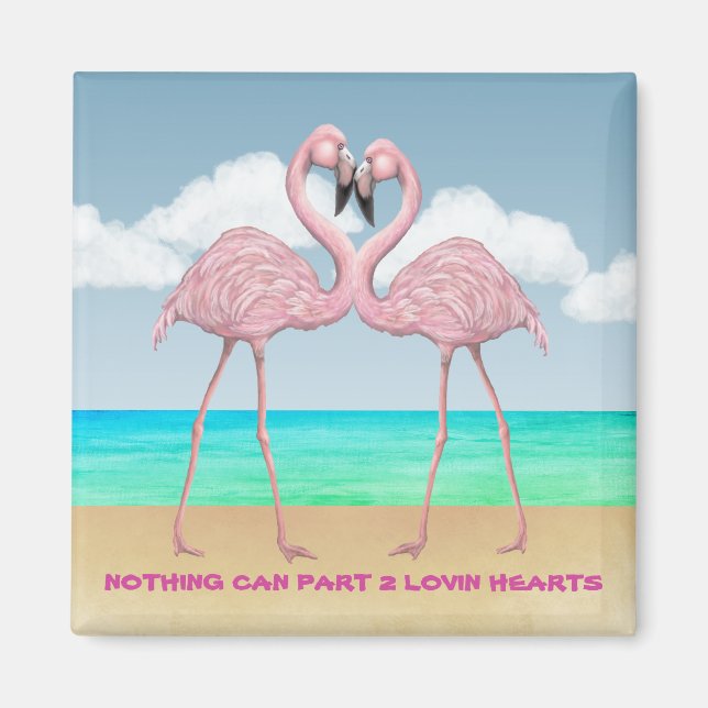 Flamingo Liebe Square Magnet (Vorne)