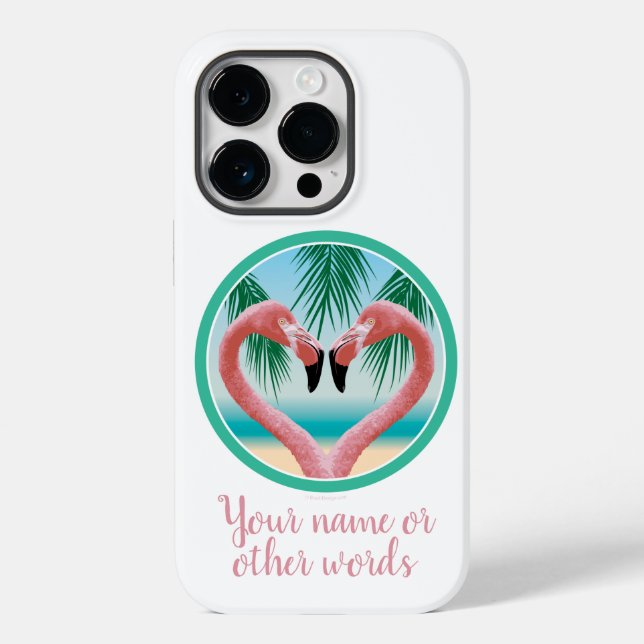 Flamingo Liebe (Tropical Valentine) Case-Mate iPho iPhone Hülle (Rückseite)