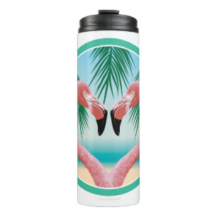 Flamingo-Liebe (Tropical Valentine) Thermosbecher