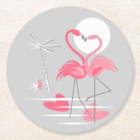 Flamingo Liebe Untersetzer rund