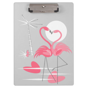 Flamingo-Liebe-Zwischenablage Klemmbrett