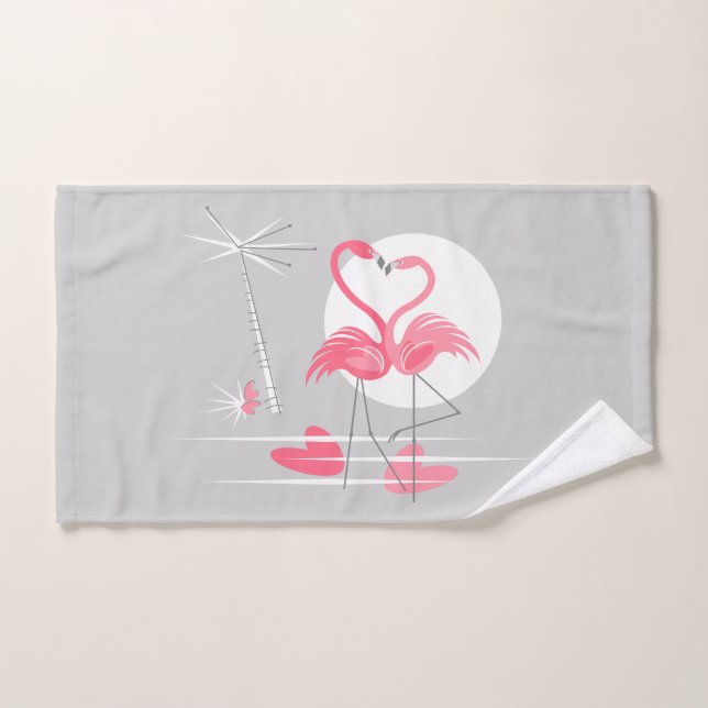 Flamingo-Liebehandtuch horizontal Handtuch (Handtuch)