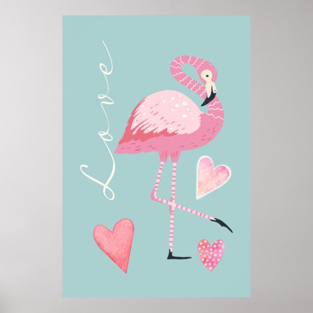 Flamingo-Liebesposter Poster (Vorne)