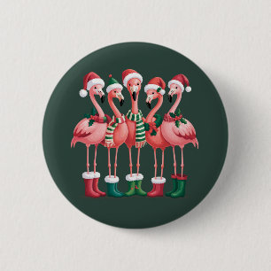 Flamingo-Liebhaber-Geschenk Weihnachten Fröhliche  Button
